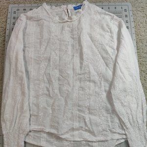 White linen blouse with lantern sleeves - XS-M